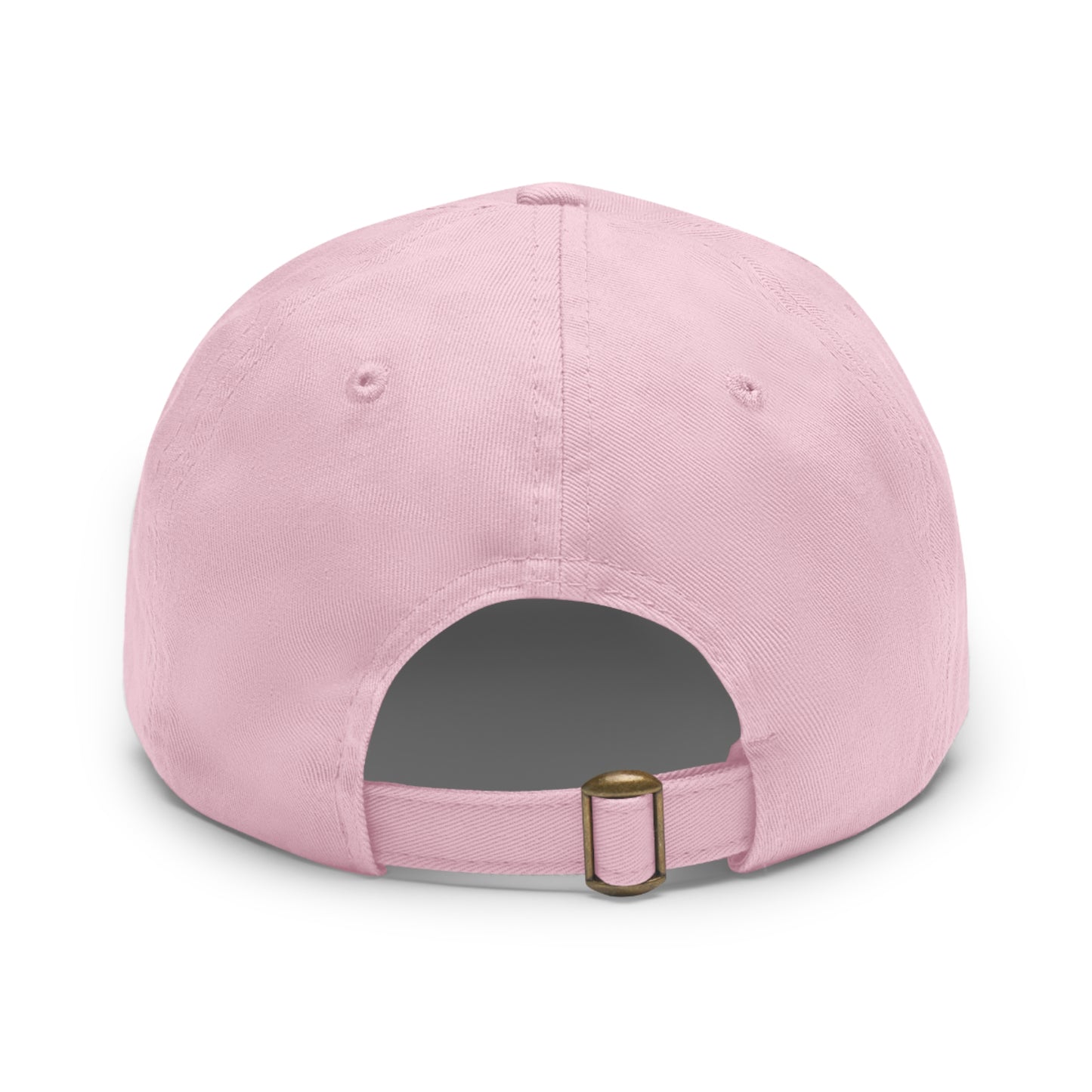 Pure White Dad Hat with Leather Patch (Round)