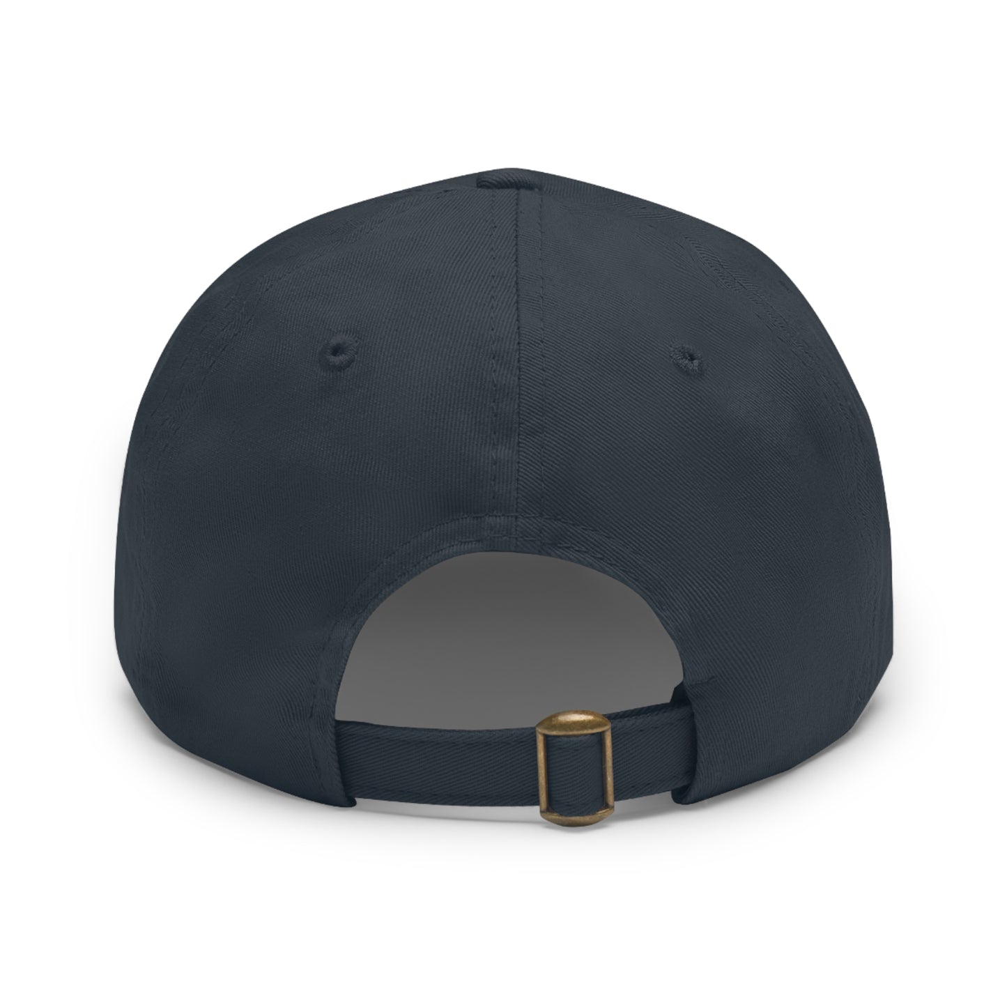 Pure White Dad Hat with Leather Patch (Round)