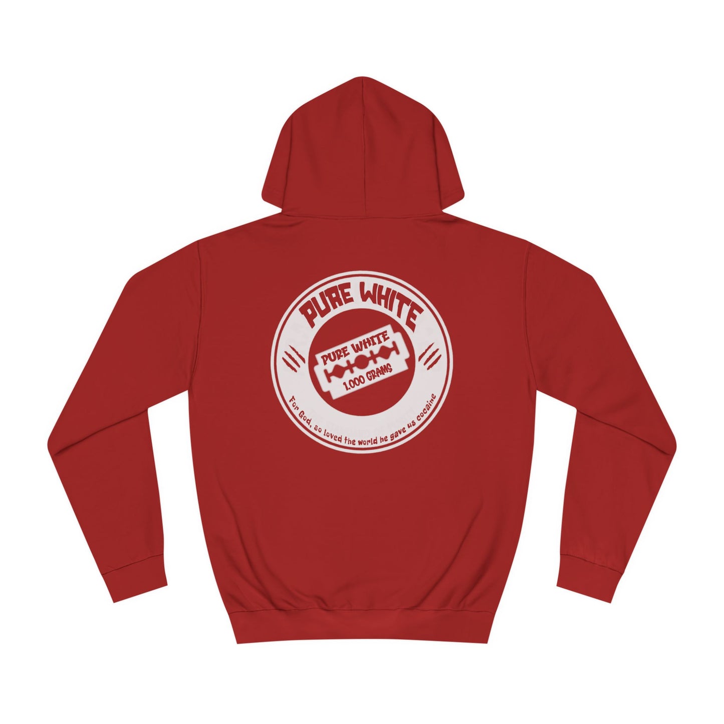 Pure White Unisex College Hoodie