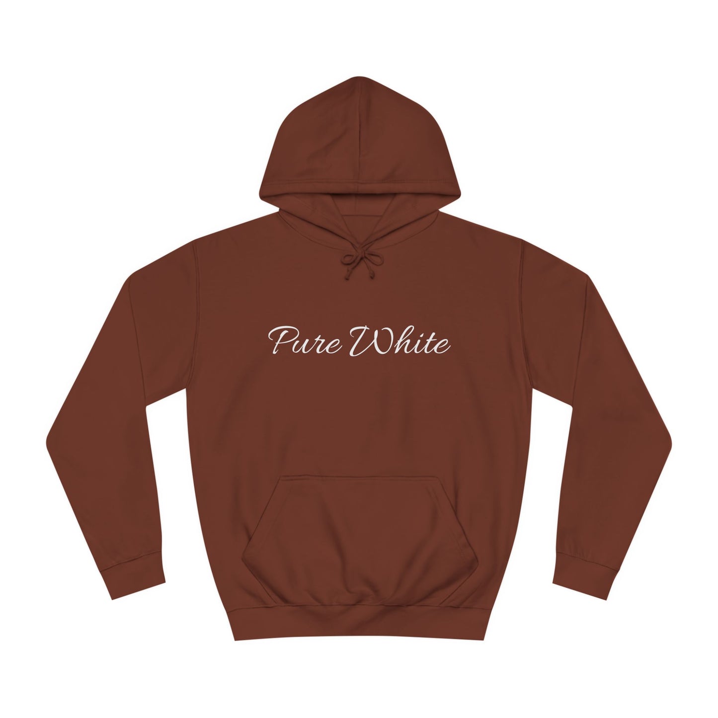 Pure White Unisex College Hoodie