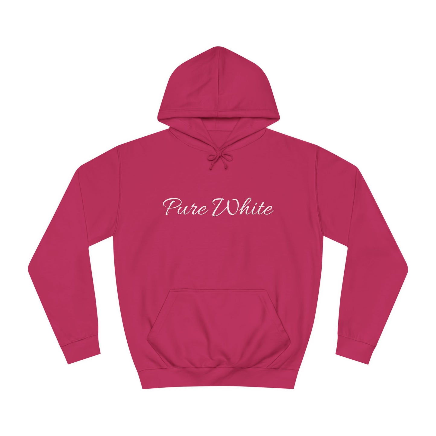 Pure White Unisex College Hoodie