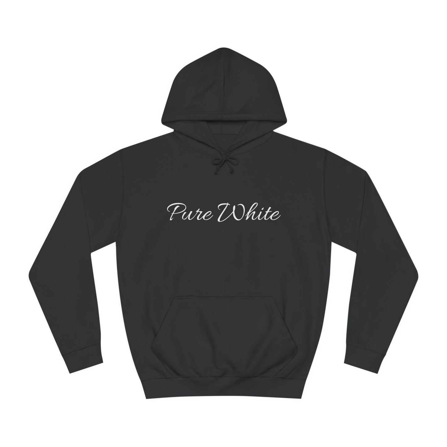 Pure White Unisex College Hoodie