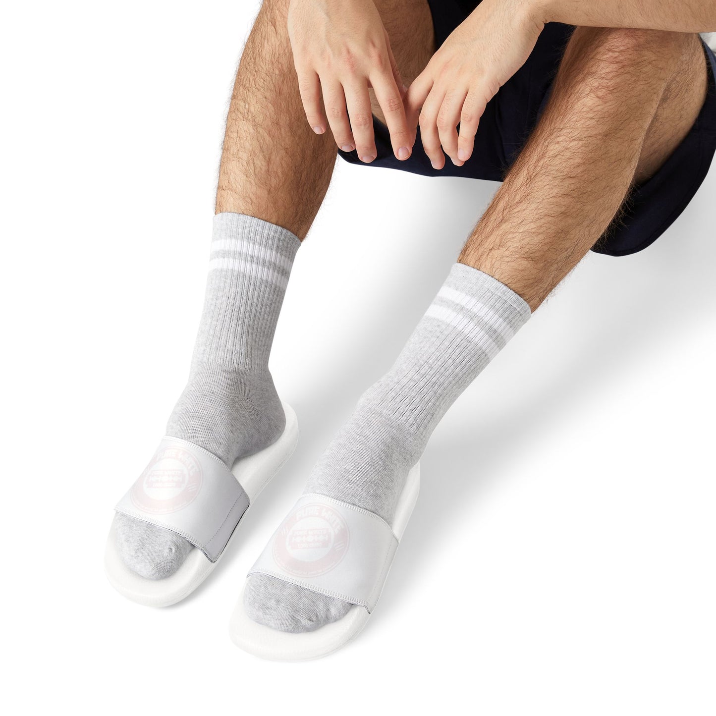 Pure White Men's Removable-Strap Sandals