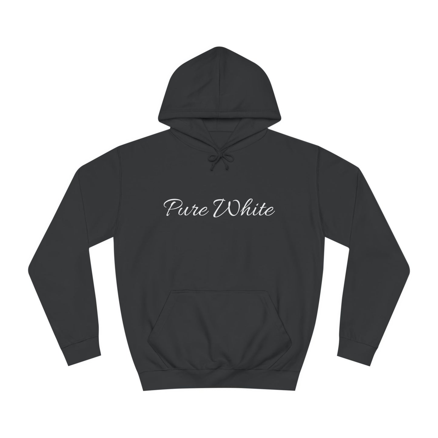 Pure White Unisex College Hoodie