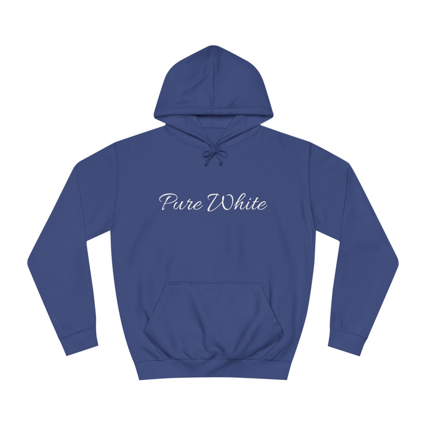 Pure White Unisex College Hoodie