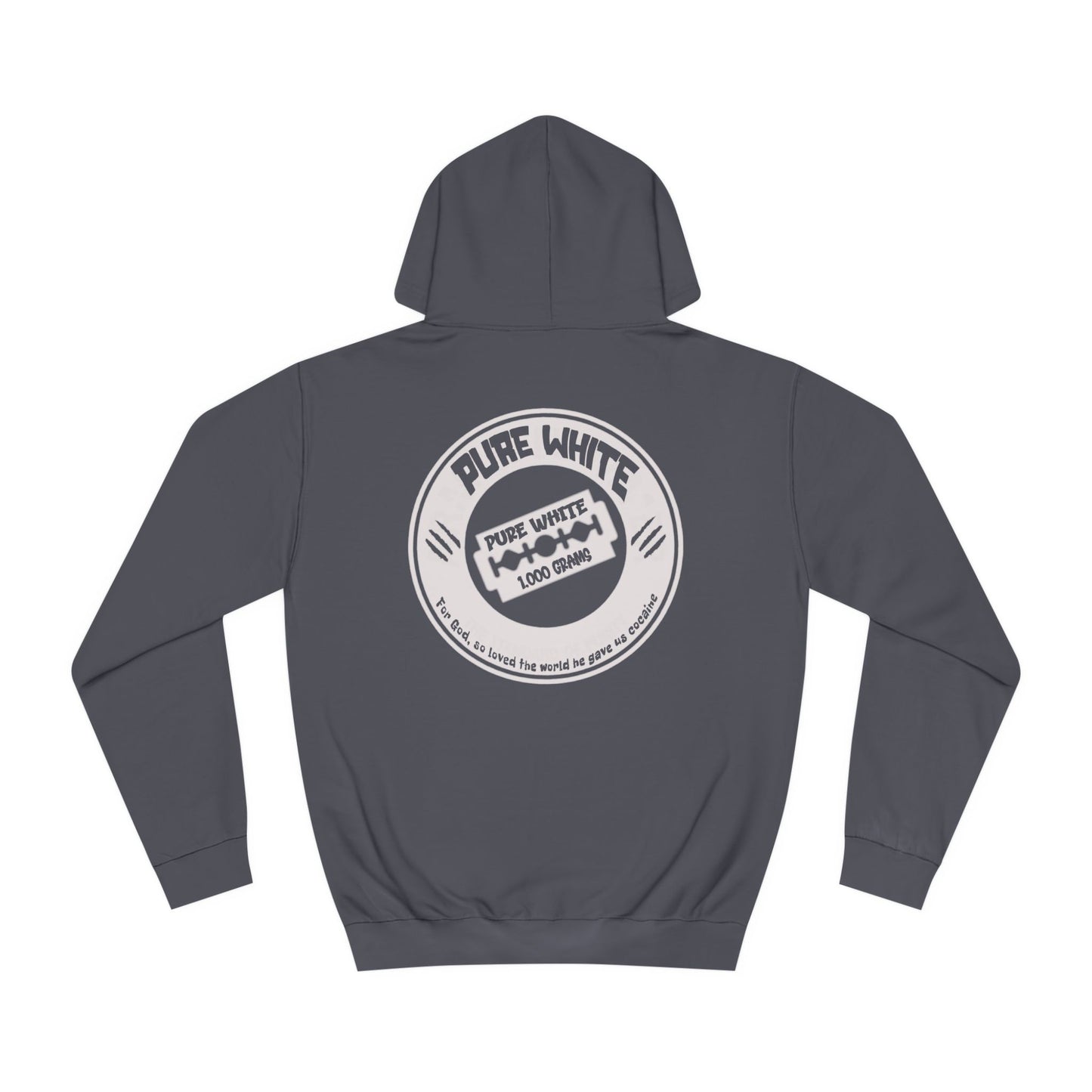 Pure White Unisex College Hoodie
