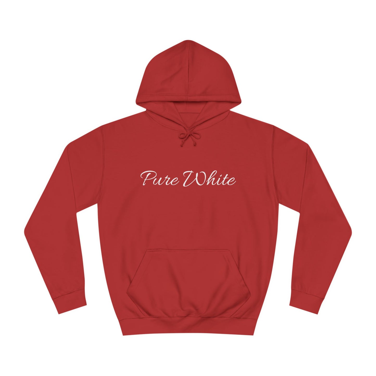 Pure White Unisex College Hoodie