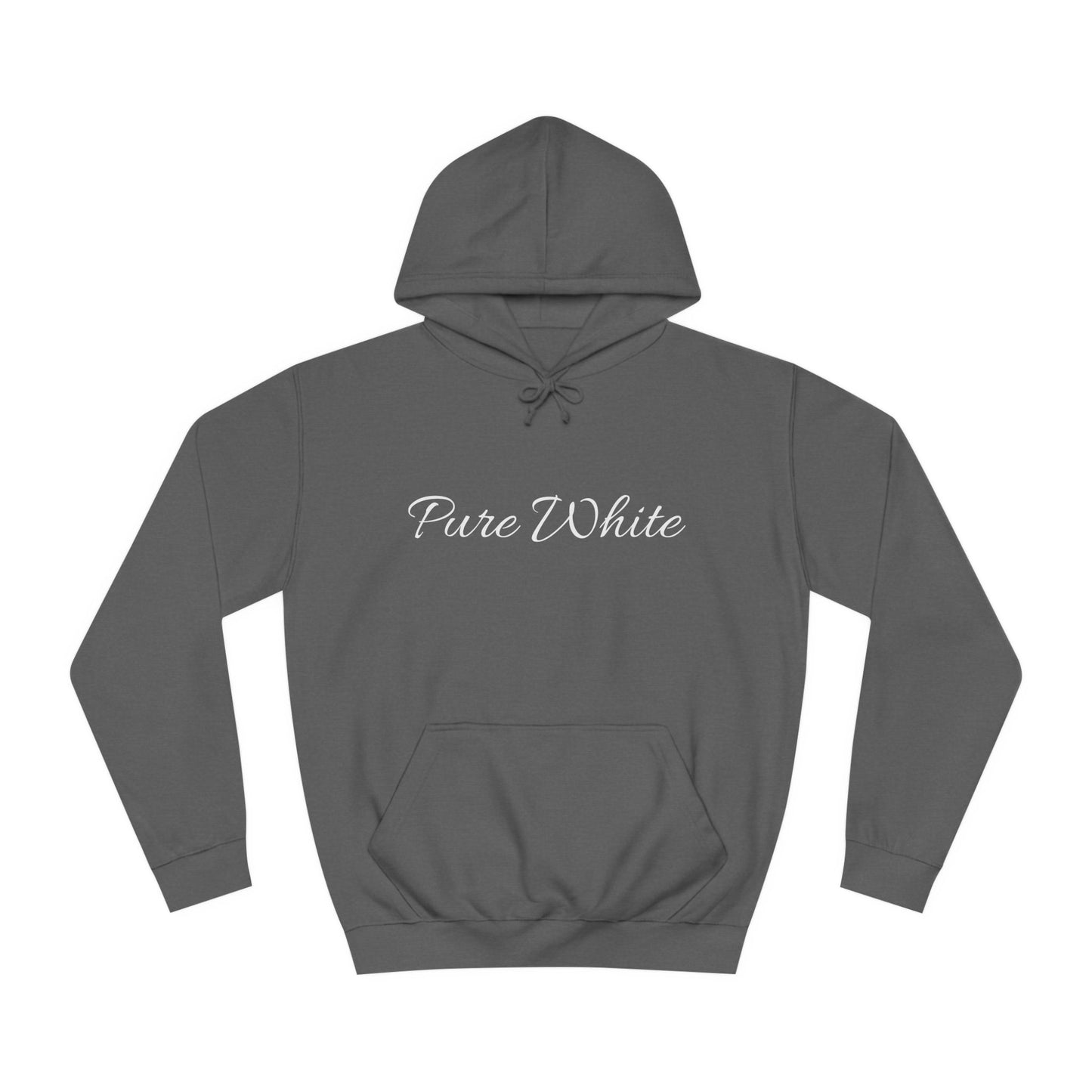 Pure White Unisex College Hoodie