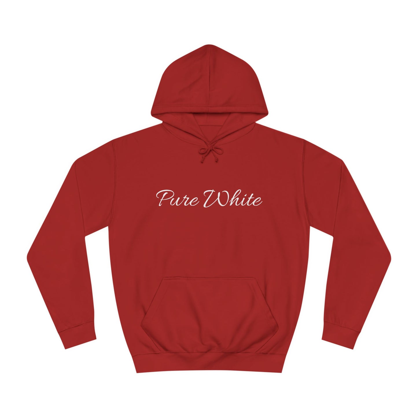 Pure White Unisex College Hoodie