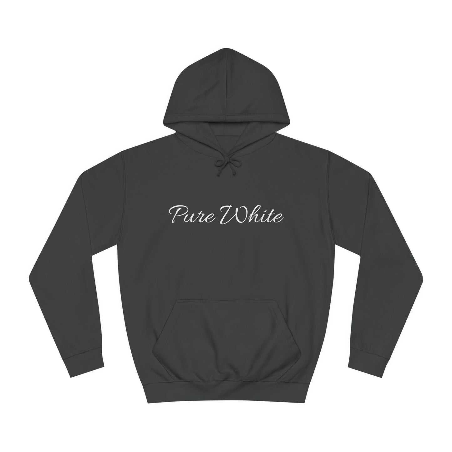 Pure White Unisex College Hoodie