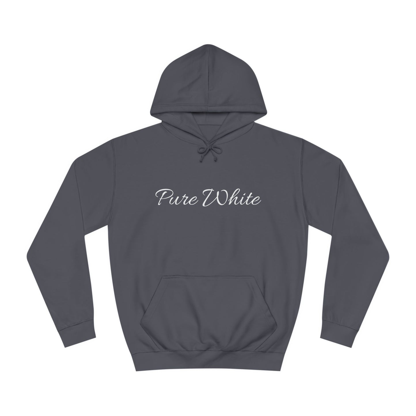 Pure White Unisex College Hoodie