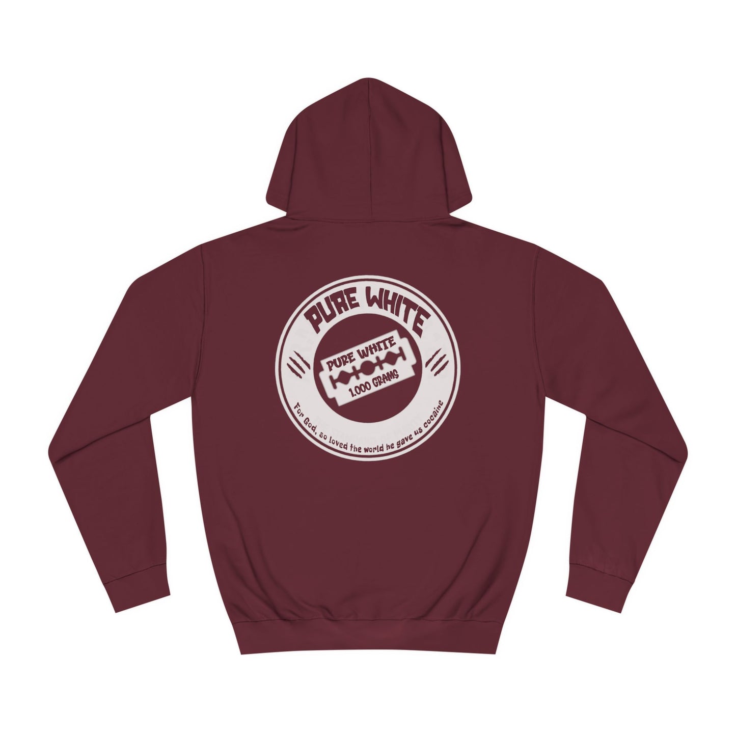 Pure White Unisex College Hoodie