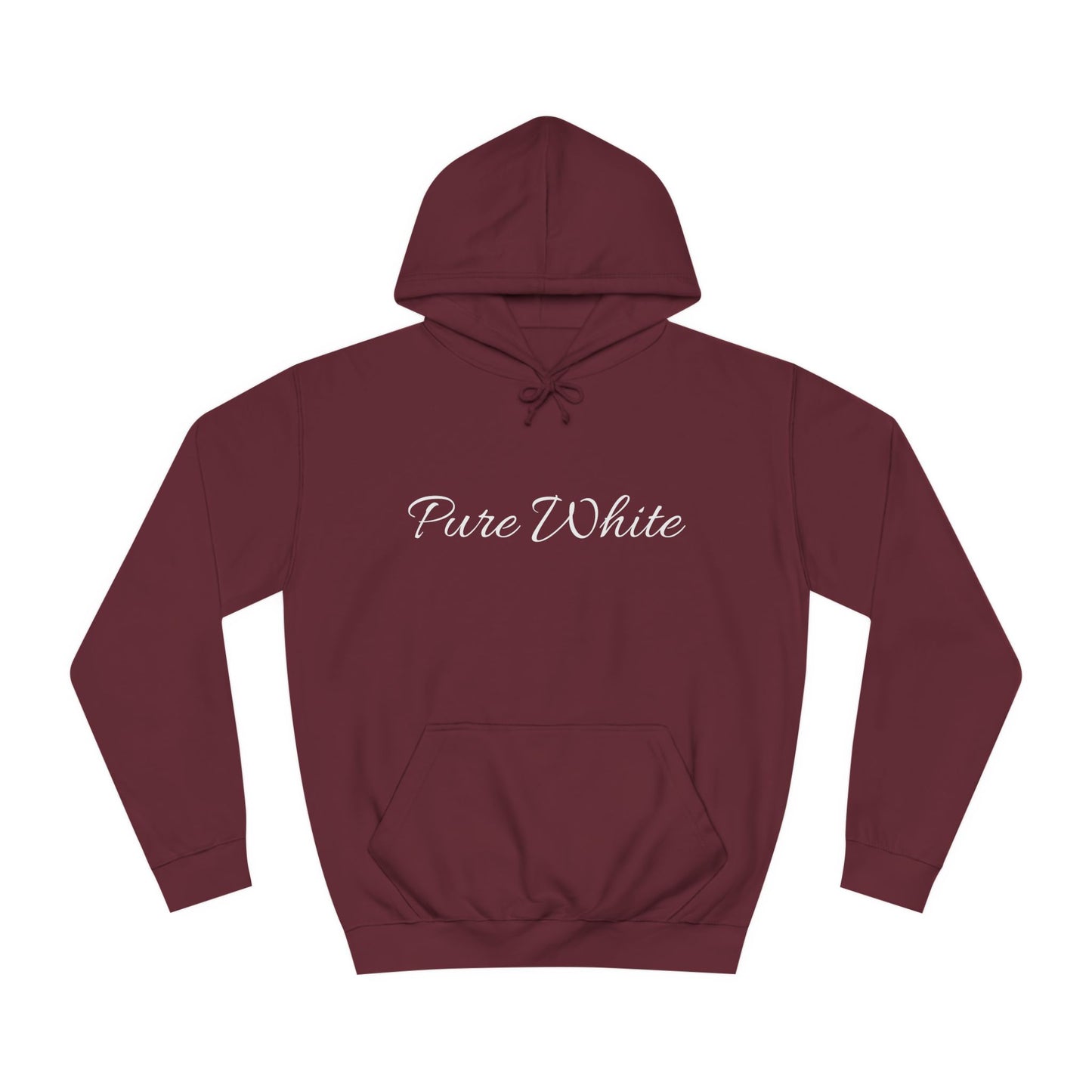 Pure White Unisex College Hoodie