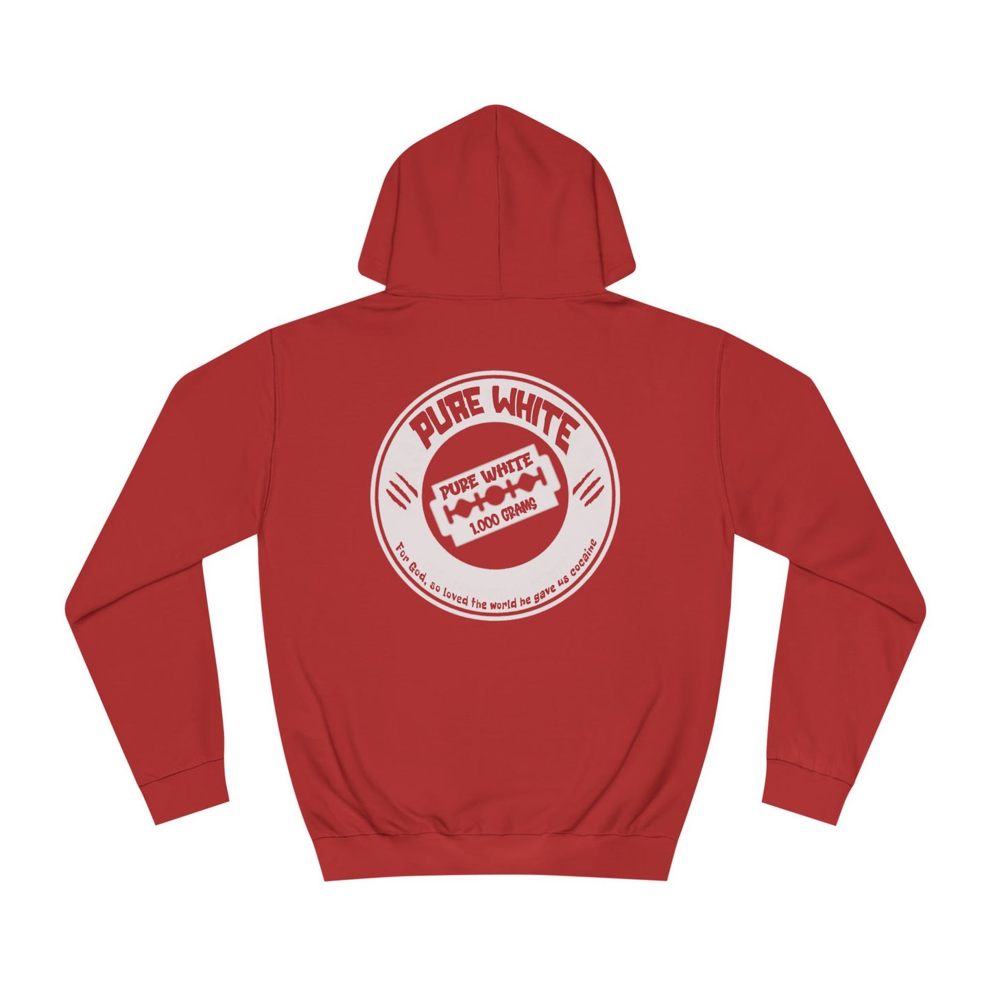 Pure White Unisex College Hoodie