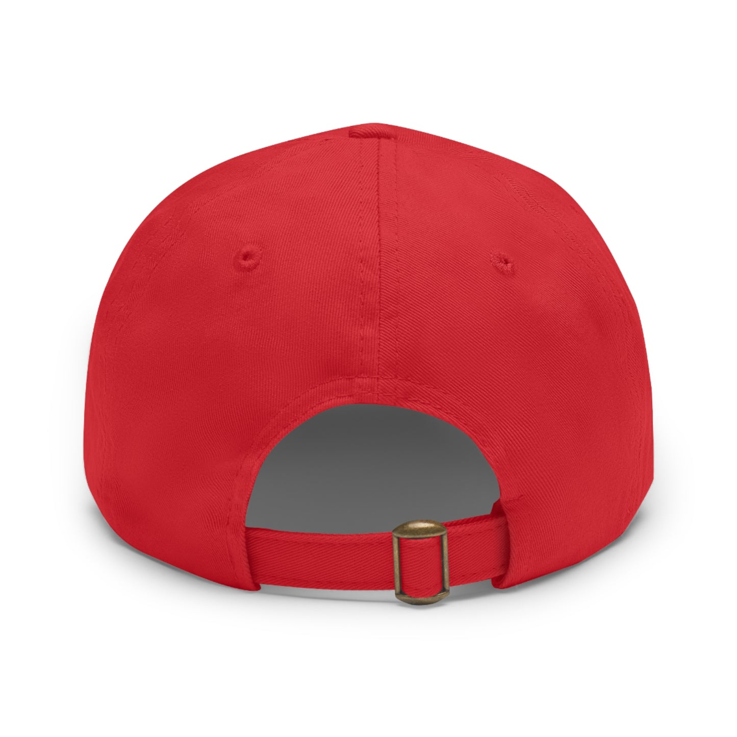 Pure White Dad Hat with Leather Patch (Round)