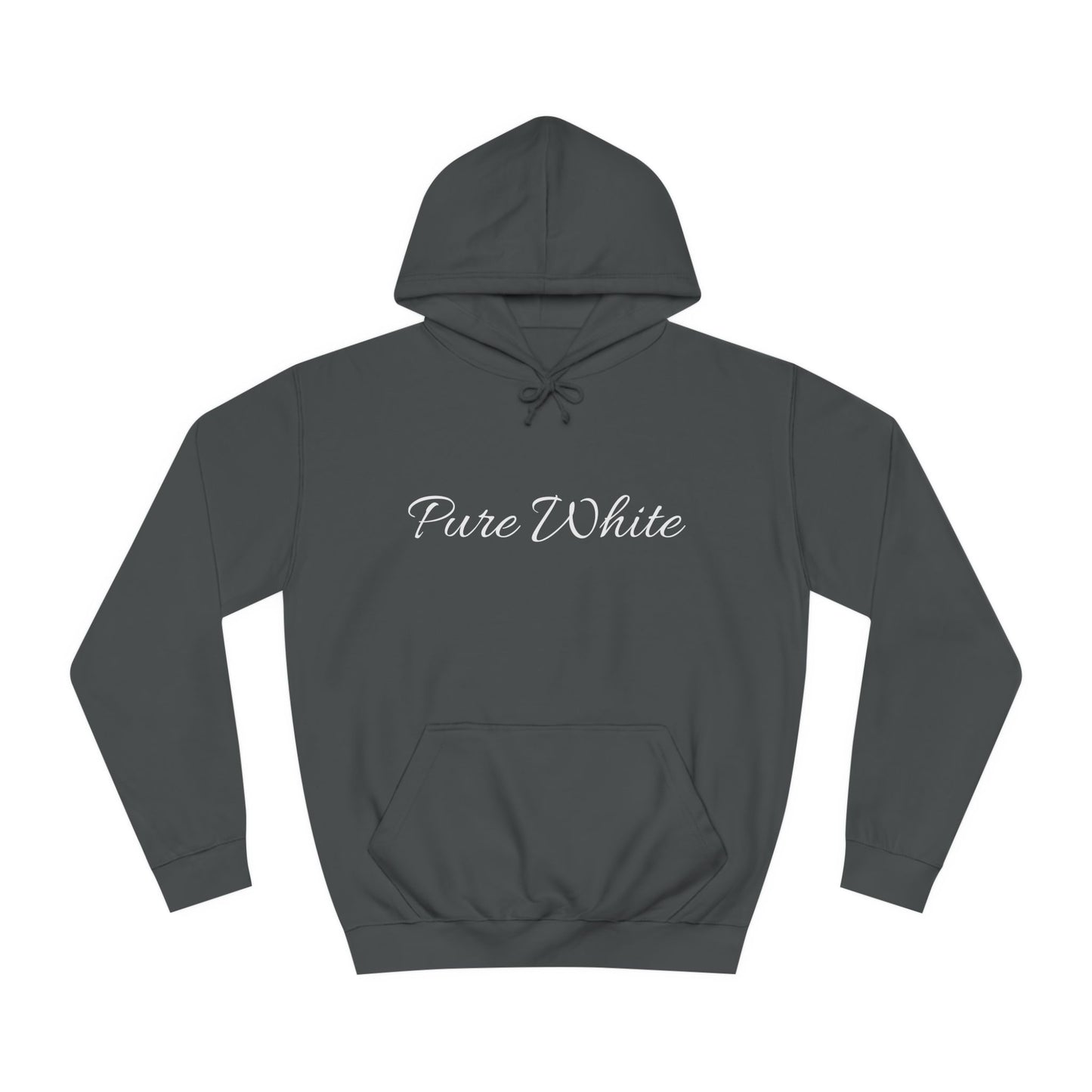 Pure White Unisex College Hoodie