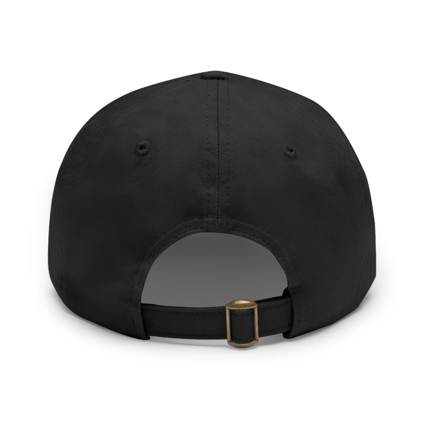 Pure White Dad Hat with Leather Patch (Round)