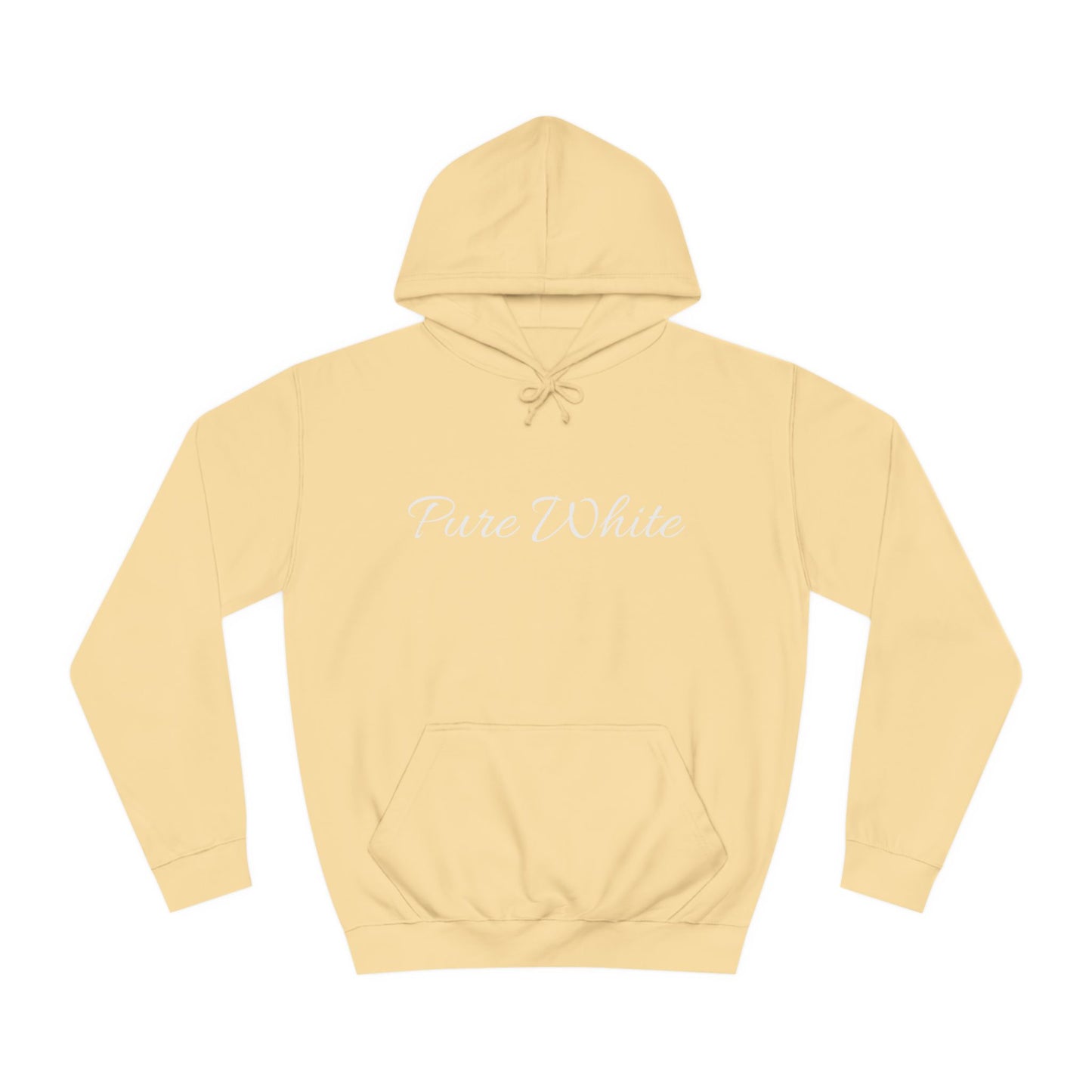 Pure White Unisex College Hoodie