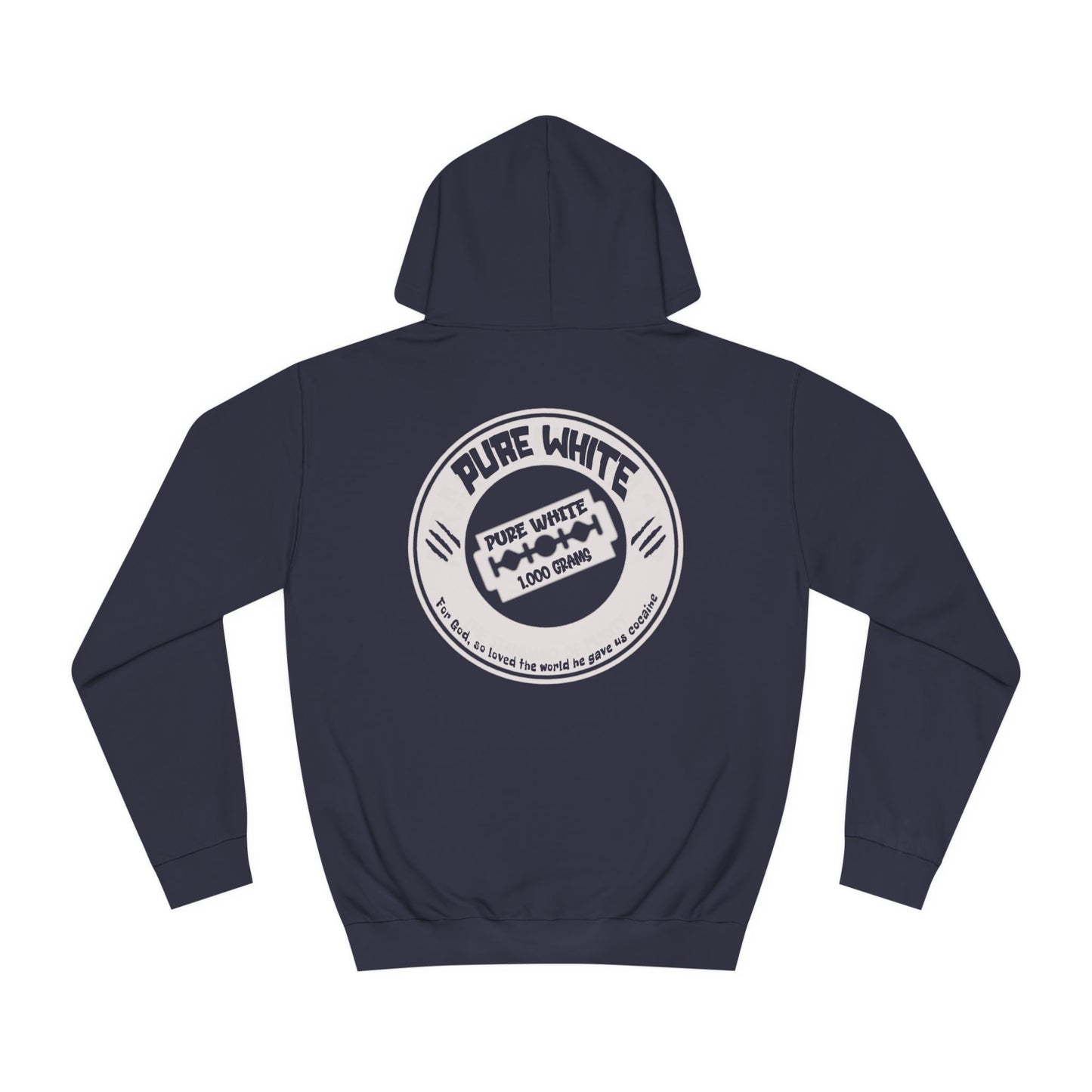 Pure White Unisex College Hoodie