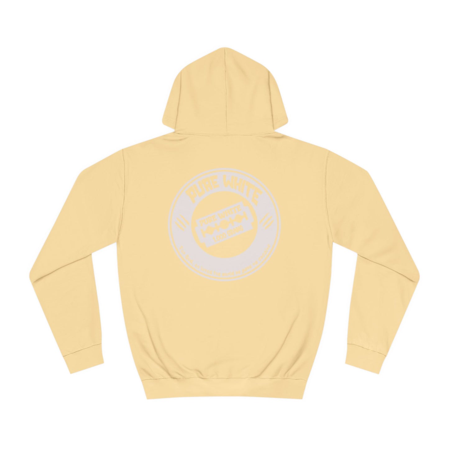 Pure White Unisex College Hoodie
