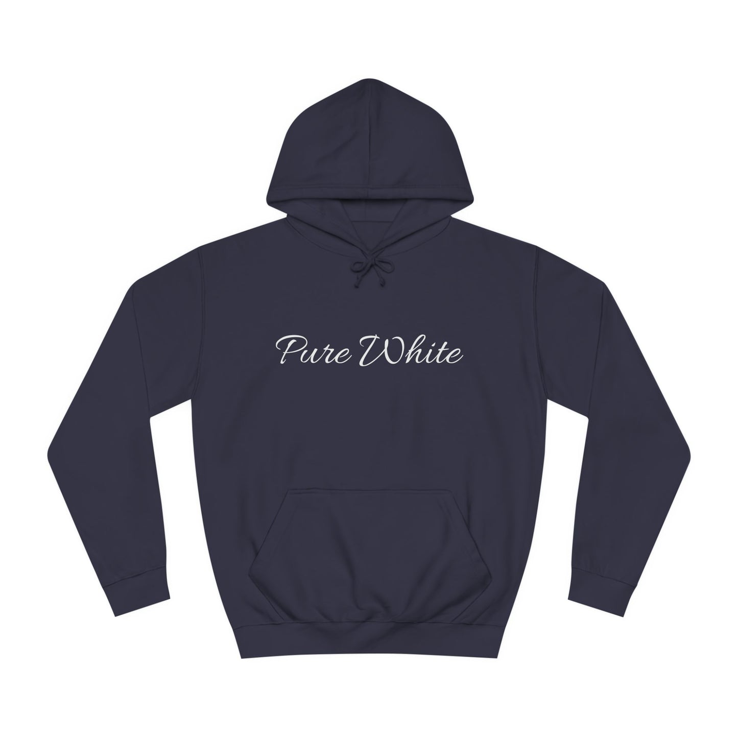 Pure White Unisex College Hoodie